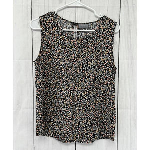 B, Young Dainty Black Floral Print Byisole SL Top Like New Size 38/Medium